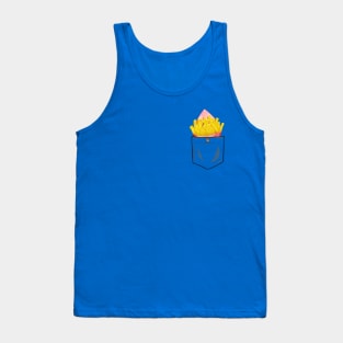 French Fries Patch Pocket Watercolor Graphic Tank Top